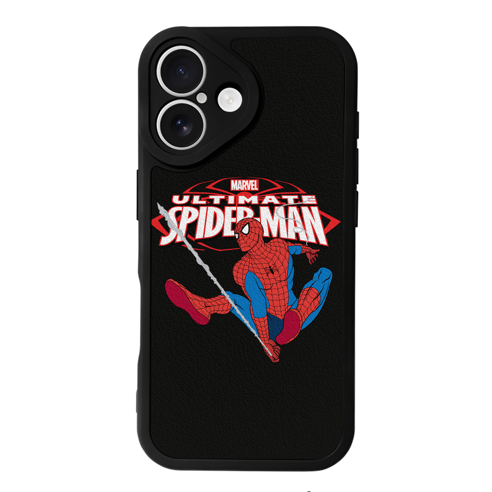 Spider Man スパイダーマン 【iPhone 16シリーズ対応】シリコンスマホケース（レザー調） 材質：シリコン